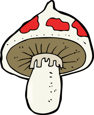 Bir insan tarafından çizilmiş mantar taburesi.