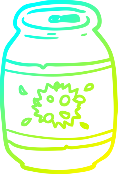 Bir insan tarafından çizilmiş bir kutu sodanın soğuk gradyan çizgisi