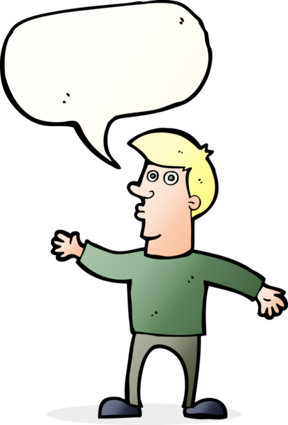 Bir insan tarafından çizilmiş, konuşma balonu olan endişeli bir adam.