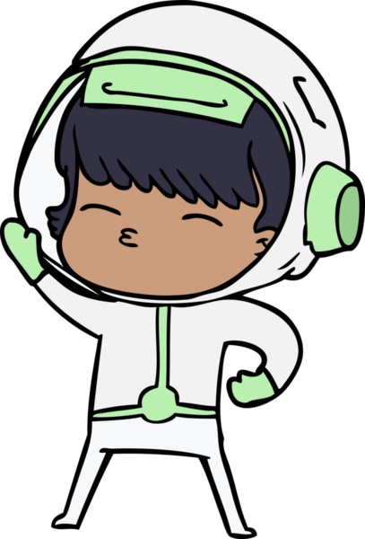 Bir insan tarafından çizilmiş bir astronot.