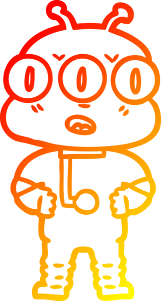 Bir insan tarafından çizilmiş üç gözlü bir karikatür çizimi.