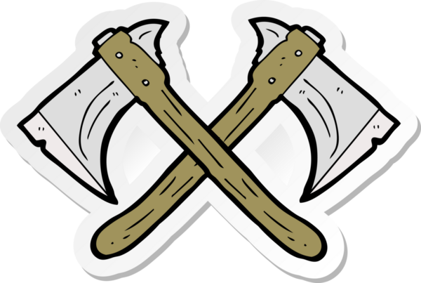 Bir insan tarafından çizilmiş çapraz eksenli bir çizgi film etiketi.