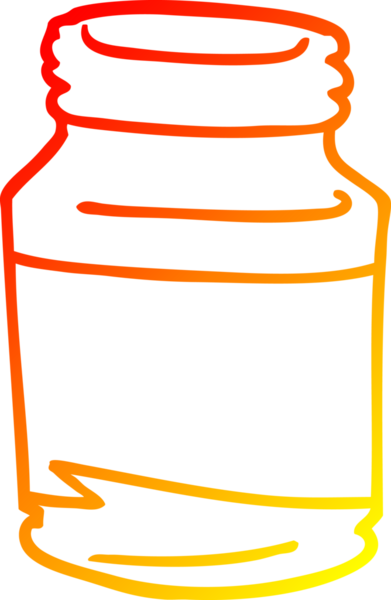 Bir insan tarafından çizilmiş karikatür cam kavanozunun sıcak çizgi çizimi