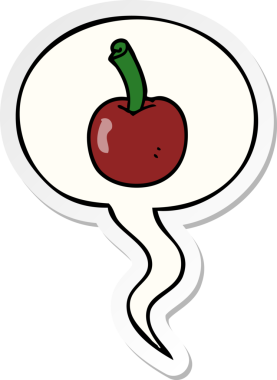 Bir insan tarafından çizilmiş baloncuk çıkartmalı kiraz.