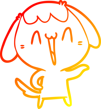 Bir insan tarafından çizilmiş sevimli bir köpeğin sıcak çizgi çizgisi.