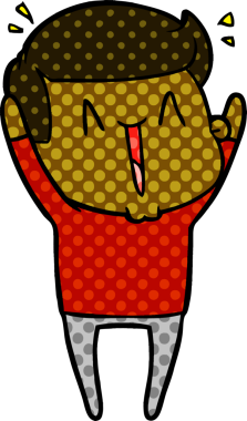 Bir insan tarafından çizilmiş mutlu bir adam.