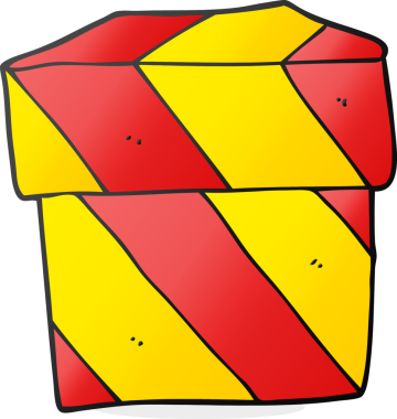 Bir insan tarafından çizilmiş karikatür hediye kutusu.