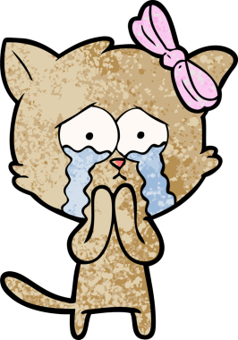 Bir insan tarafından çizilmiş çizgi film kedisi.