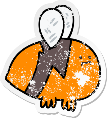 Bir insan tarafından çizilmiş garip bir el çizilmiş bir yaban arısının sıkıntılı çıkartması.