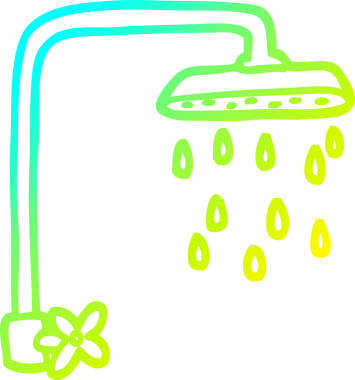 Bir insan tarafından çizilmiş bir karikatür duş başlığı çizimi