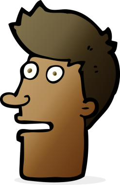 karikatür bir insan tarafından çizilmiş erkek yüzü