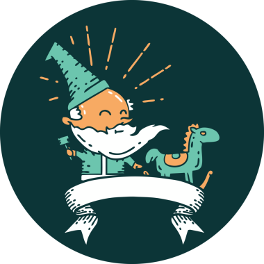 Dövme stili Noel Baba karakterinin simgesi. Bir insan tarafından çizilmiş oyuncak.