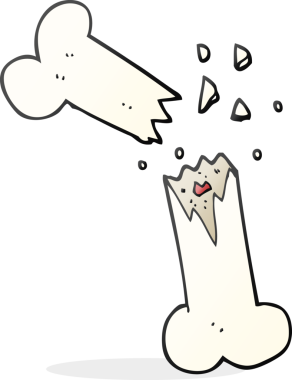 Bir insan tarafından çizilmiş serbest çizilmiş kırık bir kemik.