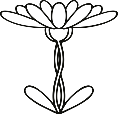 Bir insan tarafından çizilmiş bir çiçeğin çizgi çizimi