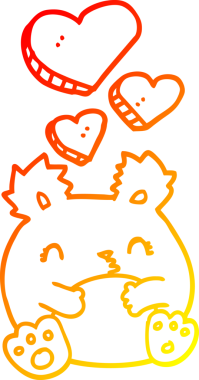 Bir insan tarafından çizilmiş sevimli bir ayının sıcak çizgi çizgisi.