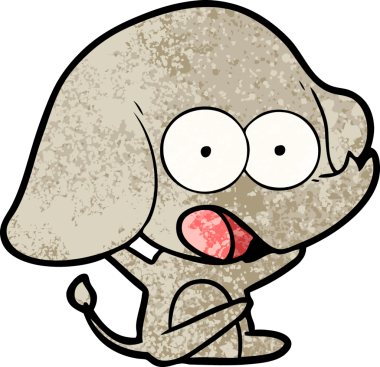 Bir insan tarafından çizilmiş şirin bir fil.