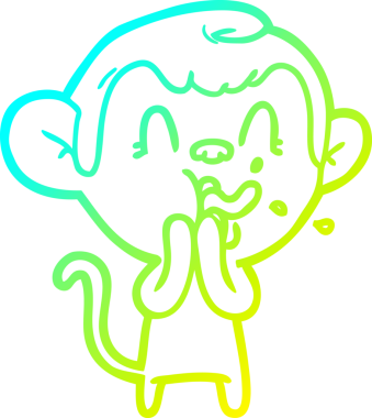 Bir insan tarafından çizilmiş çılgın bir çizgi film maymunu çizimi