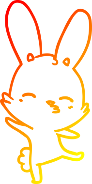 Bir insan tarafından çizilmiş meraklı bir tavşan çizgi filmi.