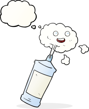 Serbest çizim düşünce balonu karikatürü. Bir insan tarafından çizilmiş krem şanti.