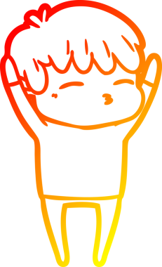 Bir insan tarafından çizilmiş, çizgi film karakteri meraklı bir çocuk çizimi.