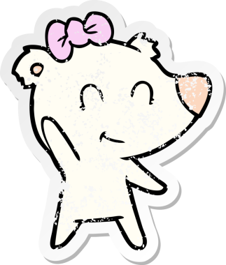 Bir insan tarafından çizilmiş dişi kutup ayısı karikatürü.