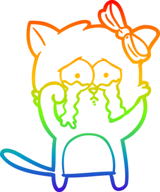 gökkuşağı gradyanı çizimi bir insan tarafından çizilmiş çizgi film kedisi