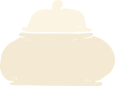 Bir insan tarafından çizilmiş seramik çömleğin düz renk çizimi