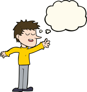 çizgi film mutlu adam bir insan tarafından çizilen düşünce baloncuğu ile ulaşır