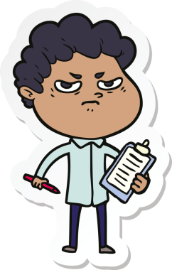 Bir insan tarafından çizilmiş kızgın bir adamın çıkartması.