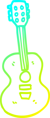 Bir insan tarafından çizilmiş eski bir gitarın soğuk gradyan çizimi