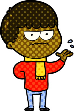 Bir insan tarafından çizilmiş rahatsız bir adam.