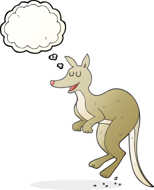 Bir insan tarafından çizilmiş serbest çizim balon karikatür kanguru