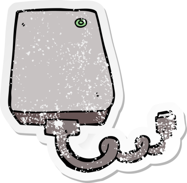 Bir insan tarafından çizilmiş bir karikatür sabit diskinin sıkıntılı çıkartması.