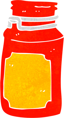 Bir insan tarafından çizilmiş mutfak kavanozu.