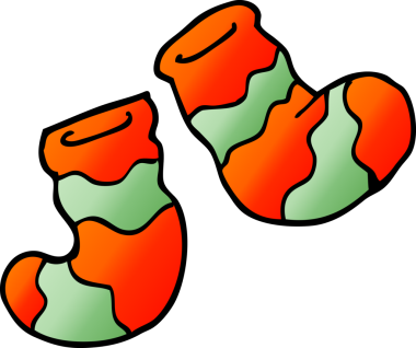 Bir insan tarafından çizilmiş çizgili çoraplar.