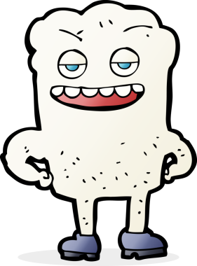 Bir insan tarafından çizilmiş kendini beğenmiş bir çizgi film karakteri.