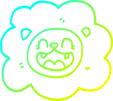 Bir insan tarafından çizilmiş karikatür aslanı çizimi.