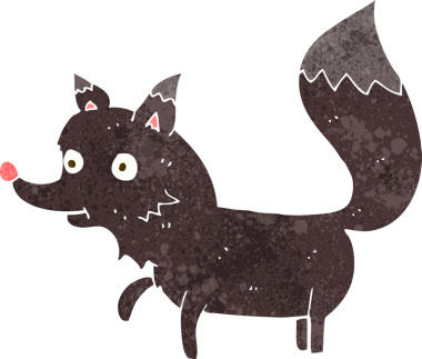 Bir insan tarafından çizilmiş bir kurt yavrusu.