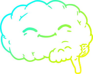 Bir insan tarafından çizilmiş bir karikatür beyin çizimi.