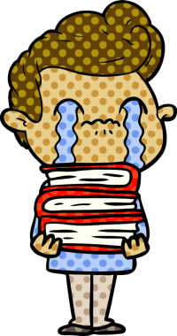 Bir insan tarafından çizilmiş ağlayan çizgi film adamı.