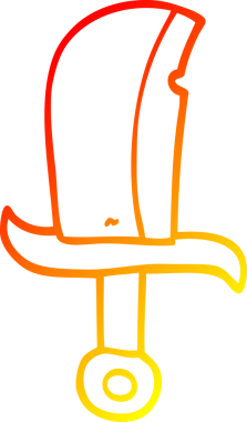 Bir insan tarafından çizilen çizgi film hançerinin sıcak eğimli çizgisi.