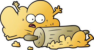 Bir insan tarafından çizilen çizgi film hamuru