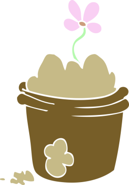 Bir insan tarafından çizilmiş karalama saksısı.