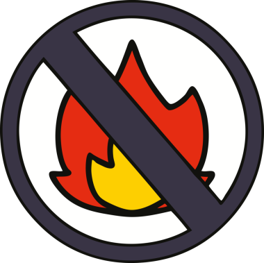 Bir insan tarafından çizilmiş ateş olmayan bir çizgi film.