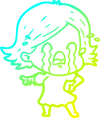 Bir insan tarafından çizilmiş ağlayan bir karikatür çizimi.