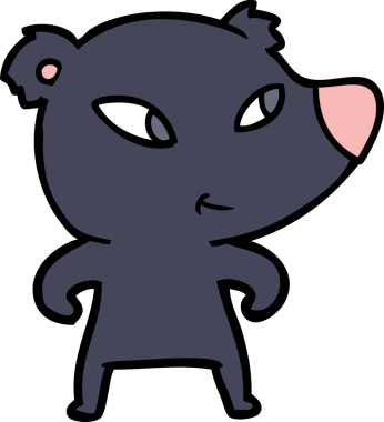 Bir insan tarafından çizilmiş sevimli çizgi film ayısı.