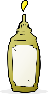 Bir insan tarafından çizilmiş hardal şişesi.