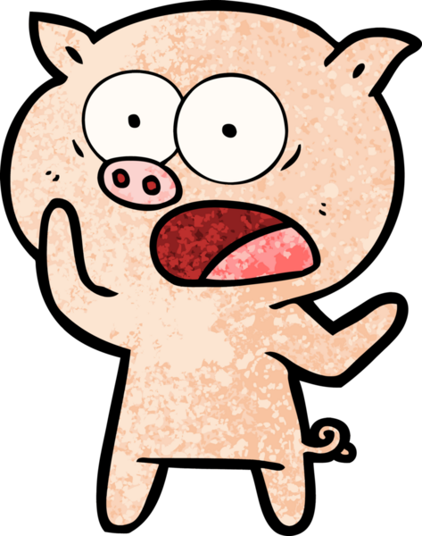 Bir insan tarafından çizilmiş domuz bağırması.