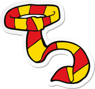 Bir insan tarafından çizilmiş çizgili bir karikatür yapıştırması.