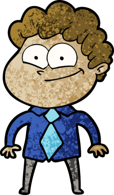 Bir insan tarafından çizilmiş mutlu bir adam.